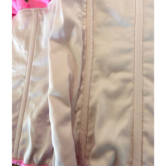 We Are HAH Corset Seams Like a Princess Medium Barbie Pink Lace Ruffle Lace Up - Picture 12 of 14